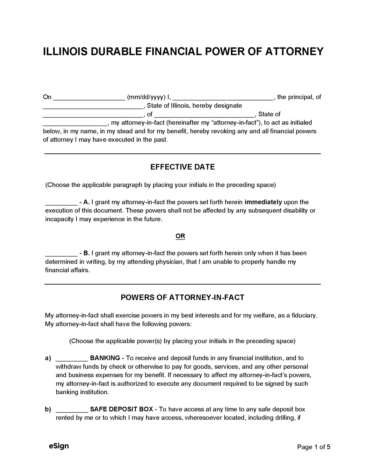 Free illinois form pdf word