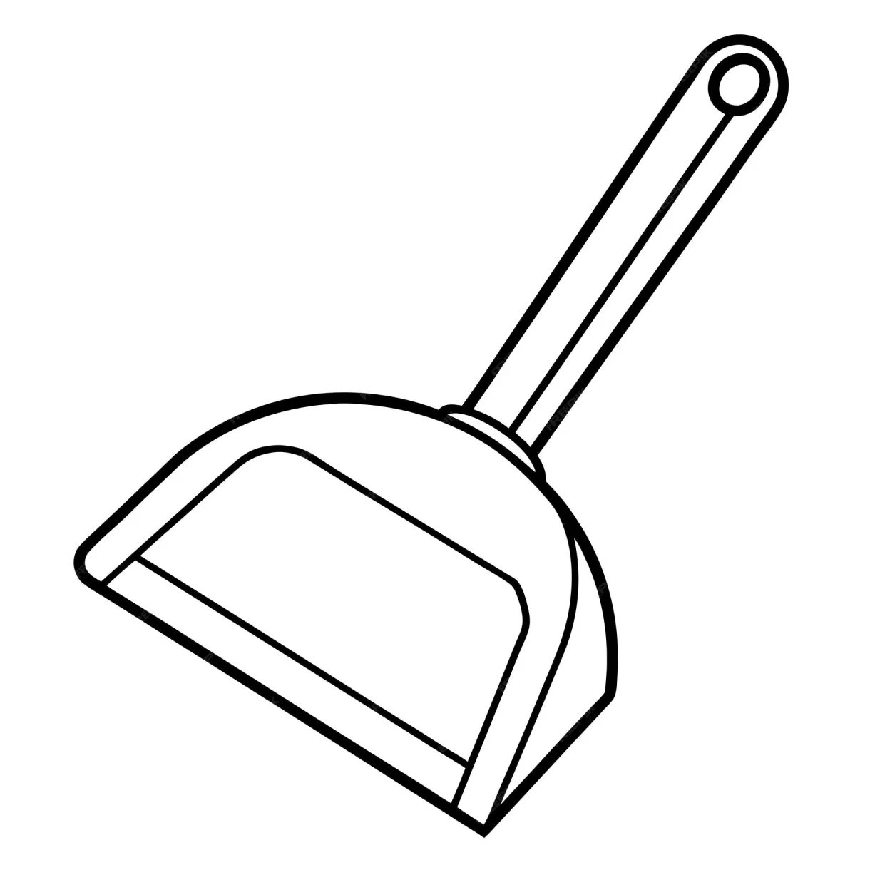 Dustpan outline coloring book page line art drawing | Premium AI