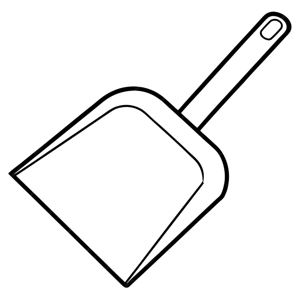 Dustpan outline coloring book page line art drawing | Premium AI