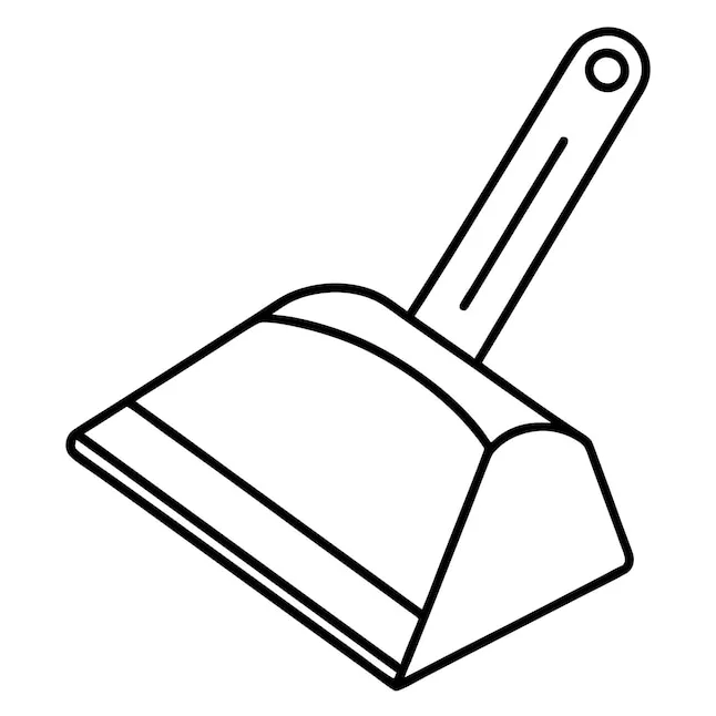 Dustpan outline coloring book page line art drawing | Premium AI