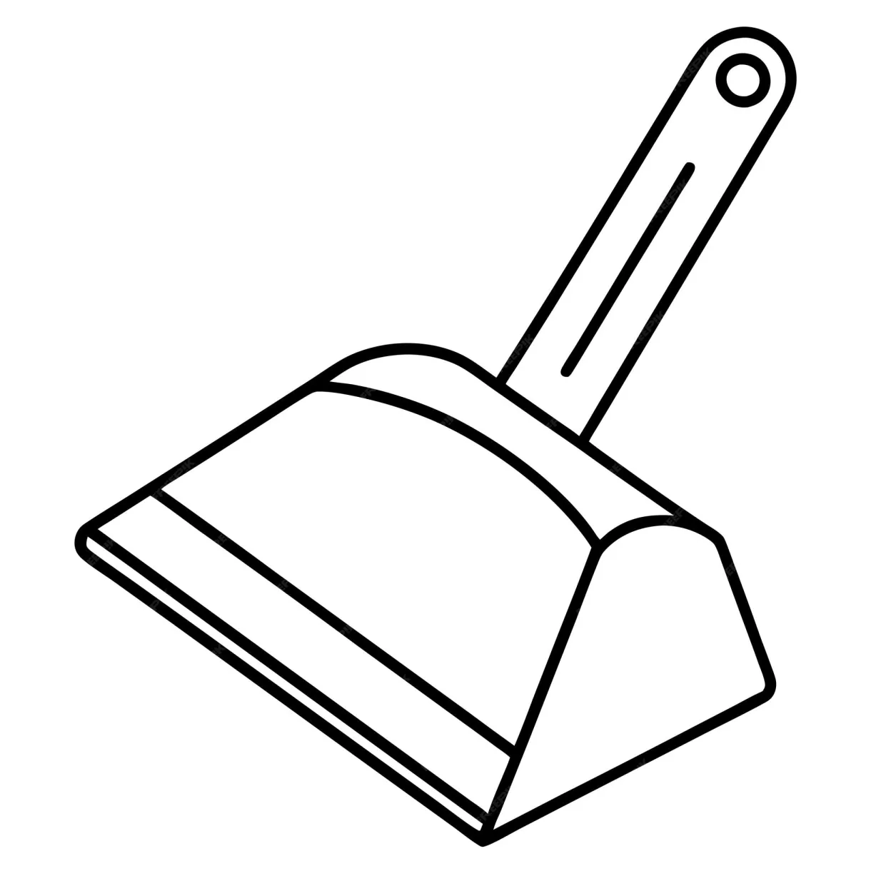 Dustpan outline coloring book page line art drawing | Premium AI
