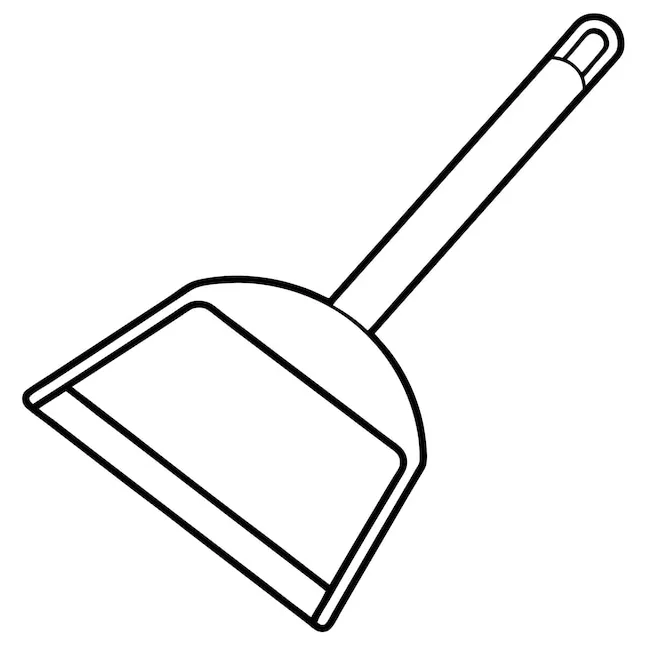Dustpan outline coloring book page line art drawing | Premium AI
