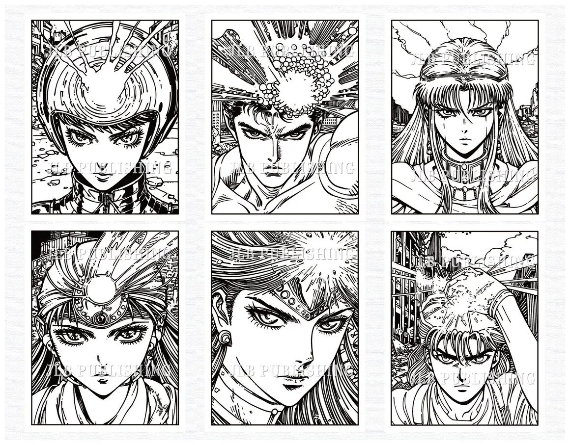 40 dystopian anime dreams coloring pages adult kid coloring book