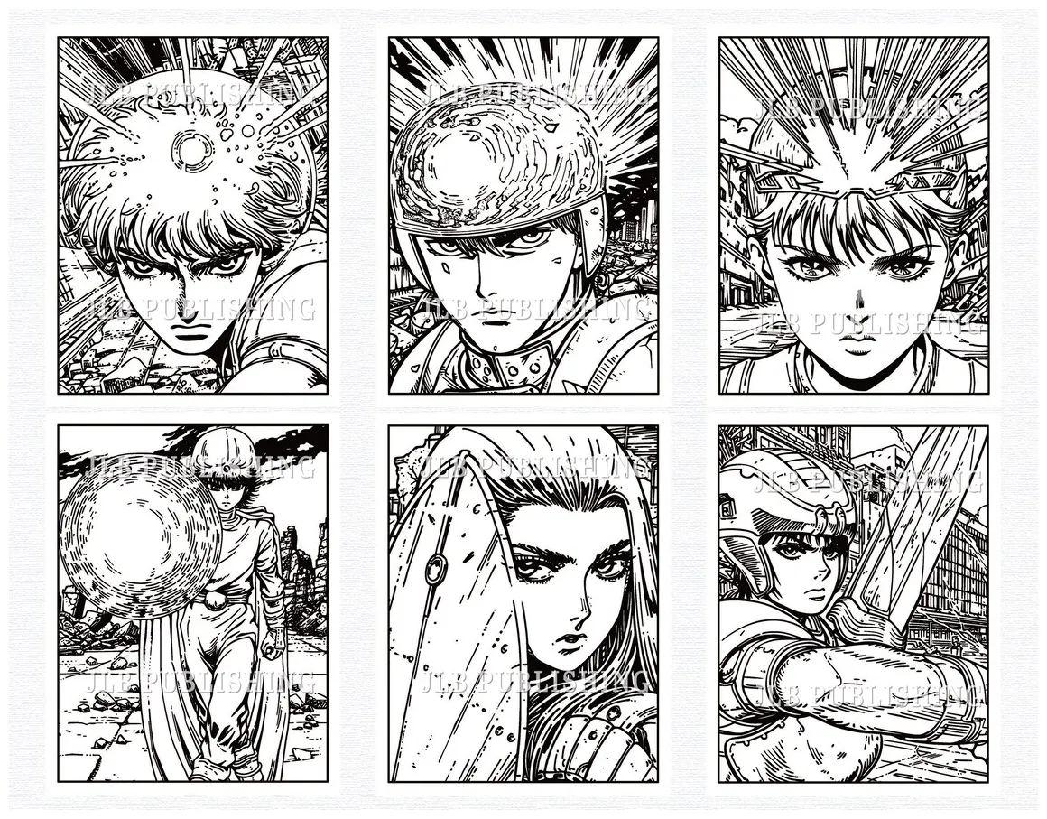 40 dystopian anime dreams coloring pages adult kid coloring book