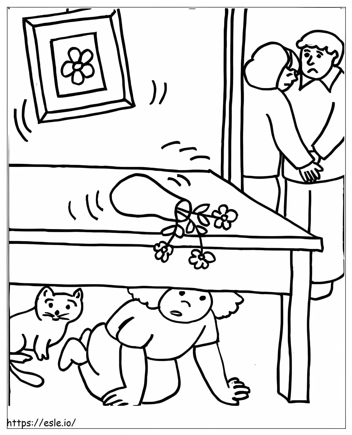 Earthquake coloring page