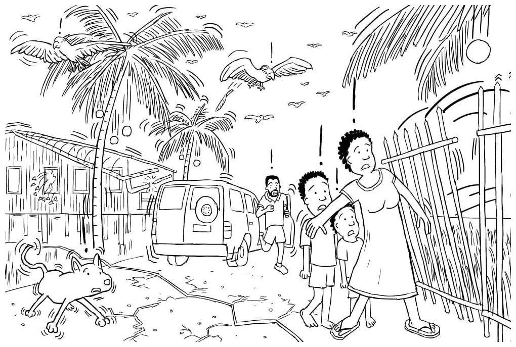 Low earthquake printable coloring page