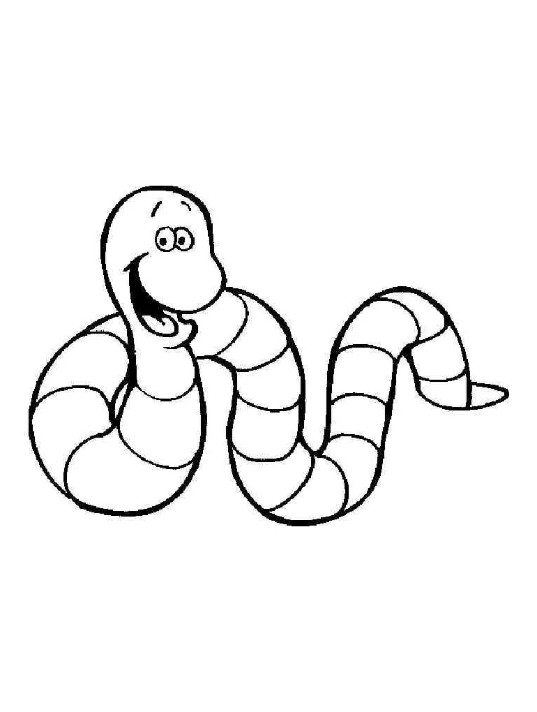 Cartoon Earthworm coloring page