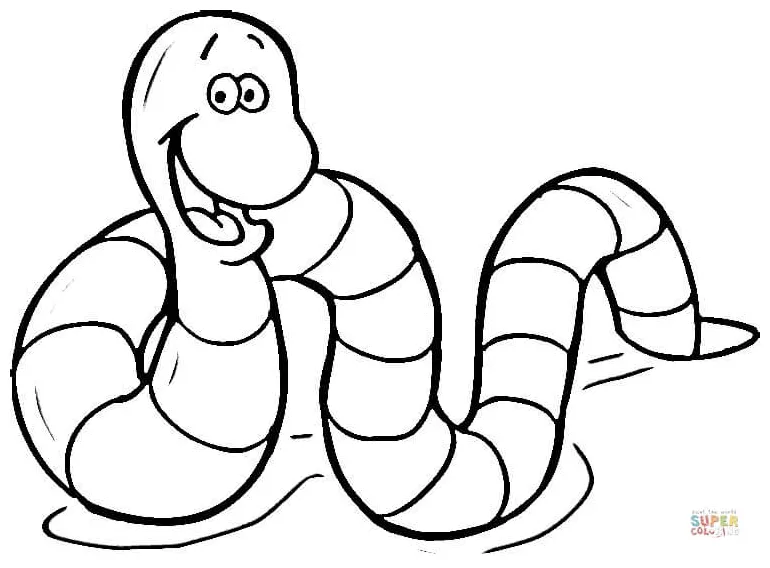 Cartoon earthworm coloring page | Free Printable Coloring Pages