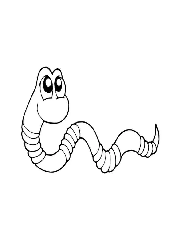 Earthworm coloring page for Kids