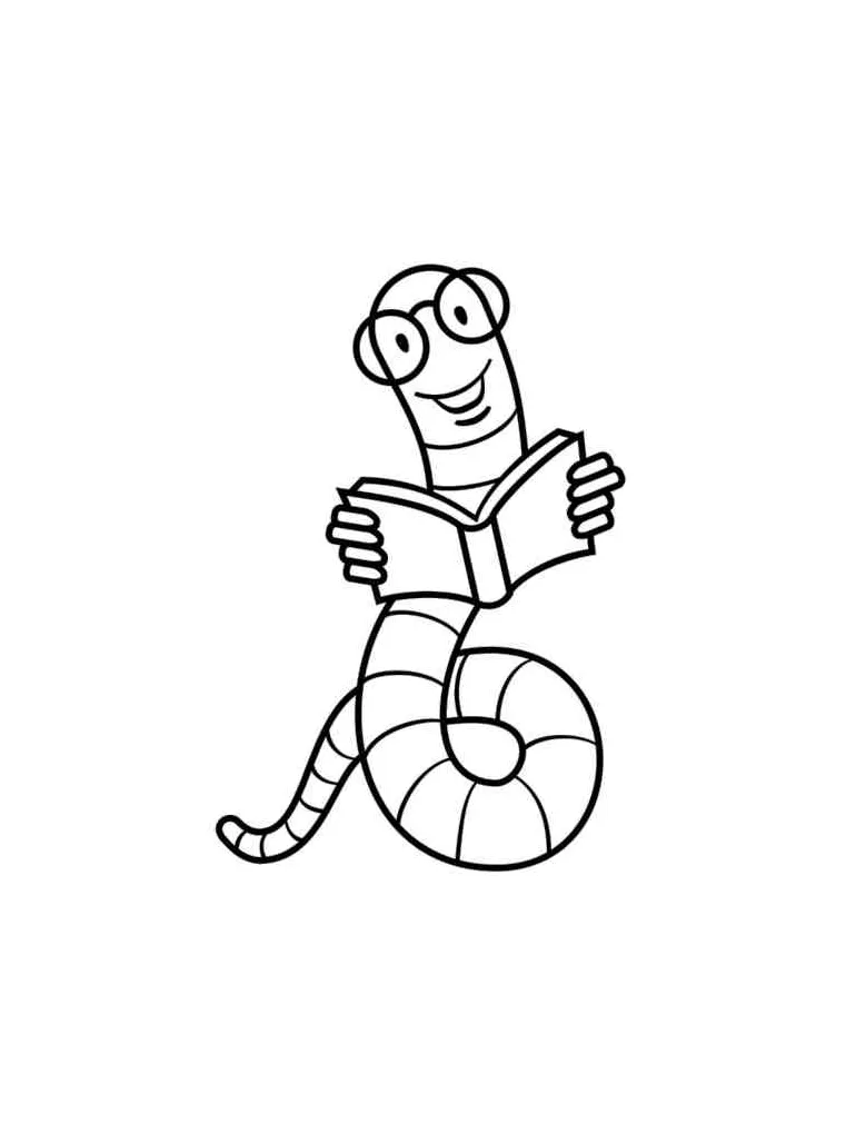 Earthworm coloring page for Kids