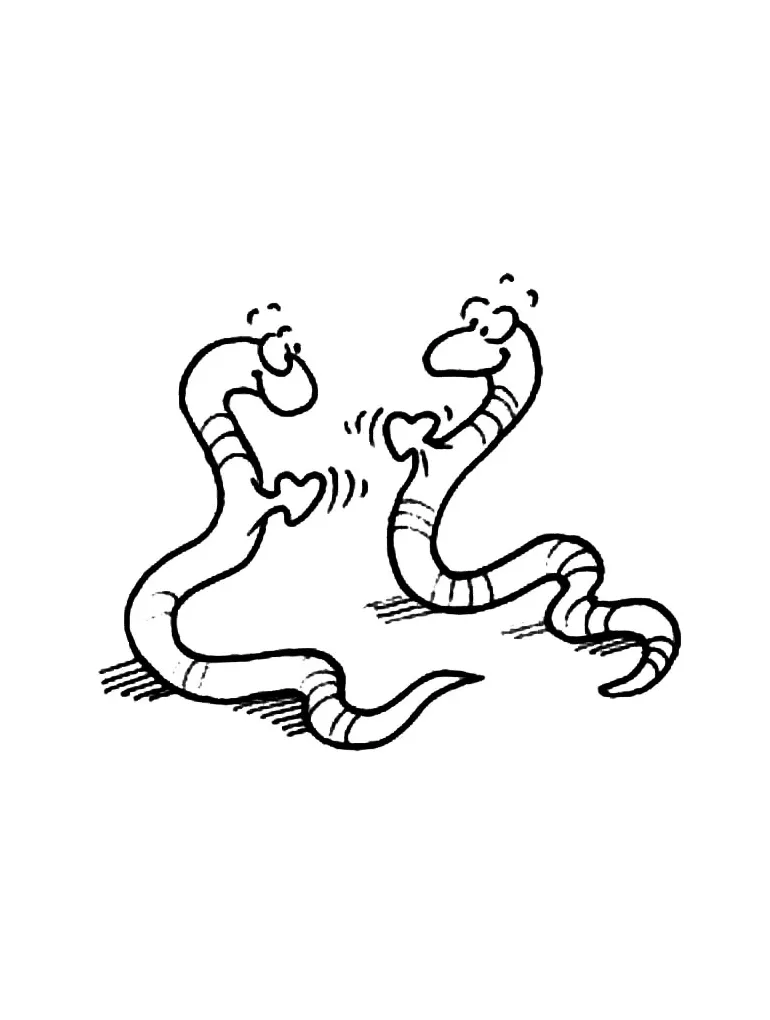 Earthworm coloring pages