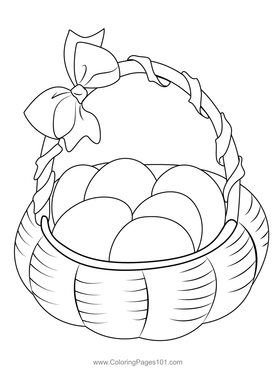 Beautiful Easter Basket Coloring Page for Kids - Free Easter Printable
