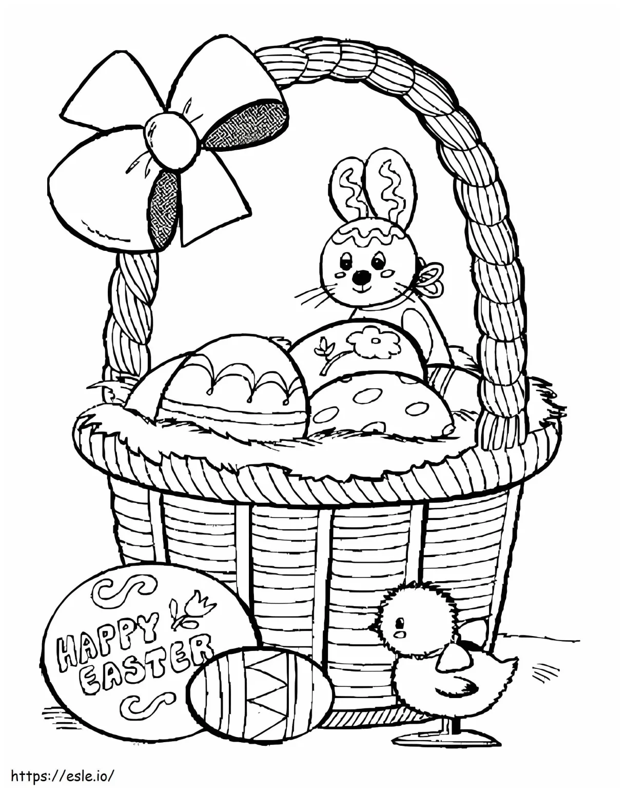 Pretty Easter Basket coloring page