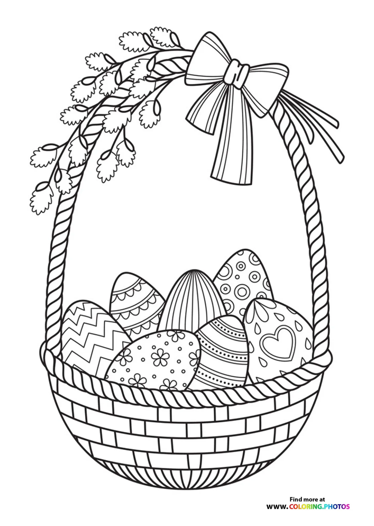 Easter Basket Coloring Page Coloring Pages