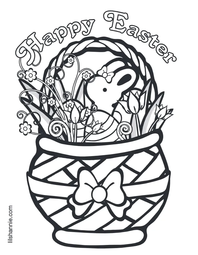 Easter Basket Coloring Page