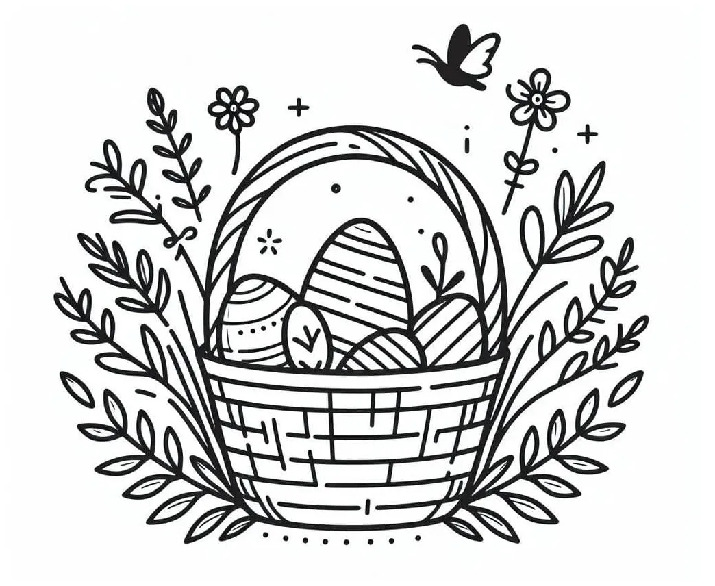 A Beautiful Easter Basket coloring page - Download, Print or Color