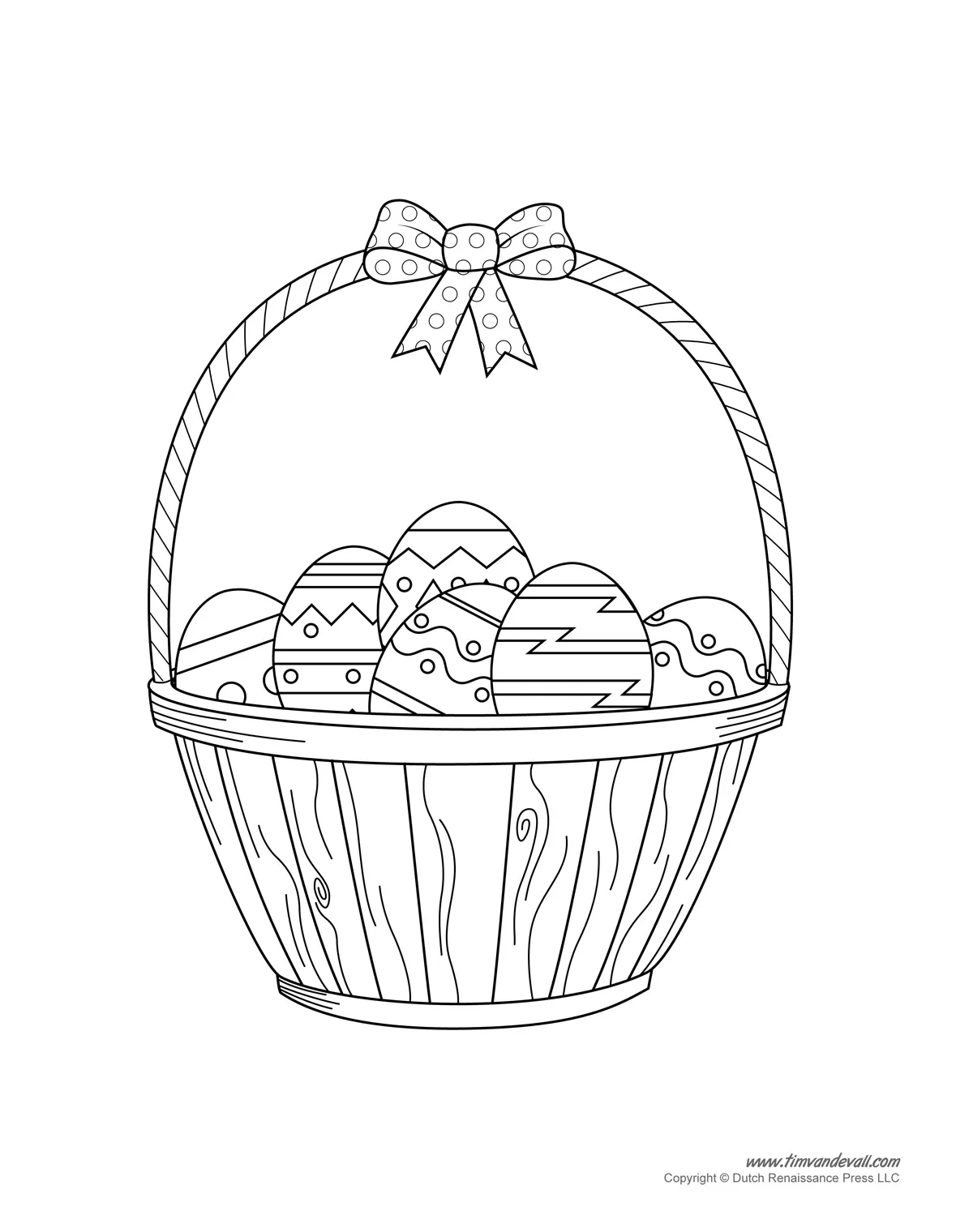 Easter basket coloring page - Tim's Printables