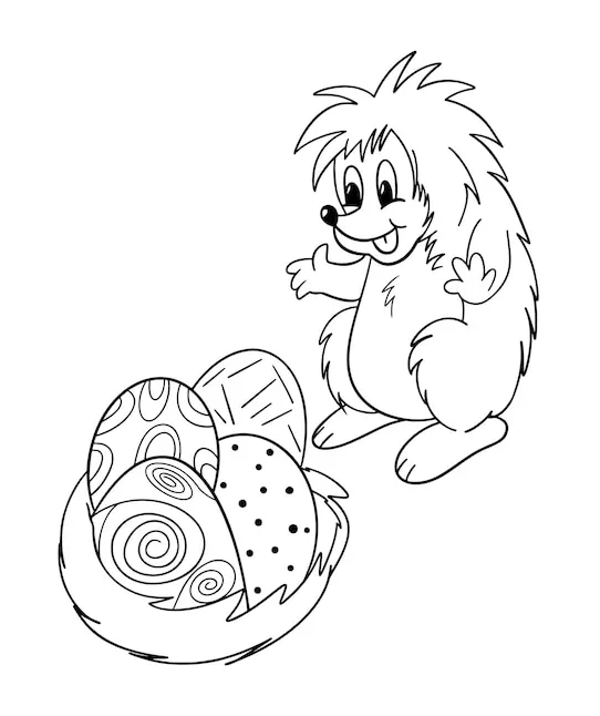 Premium Vector | Easter Basket Coloring Page