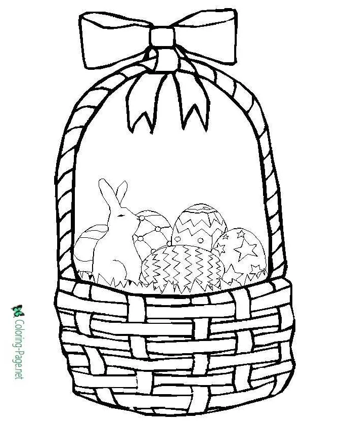 Printable Easter Basket Coloring Page