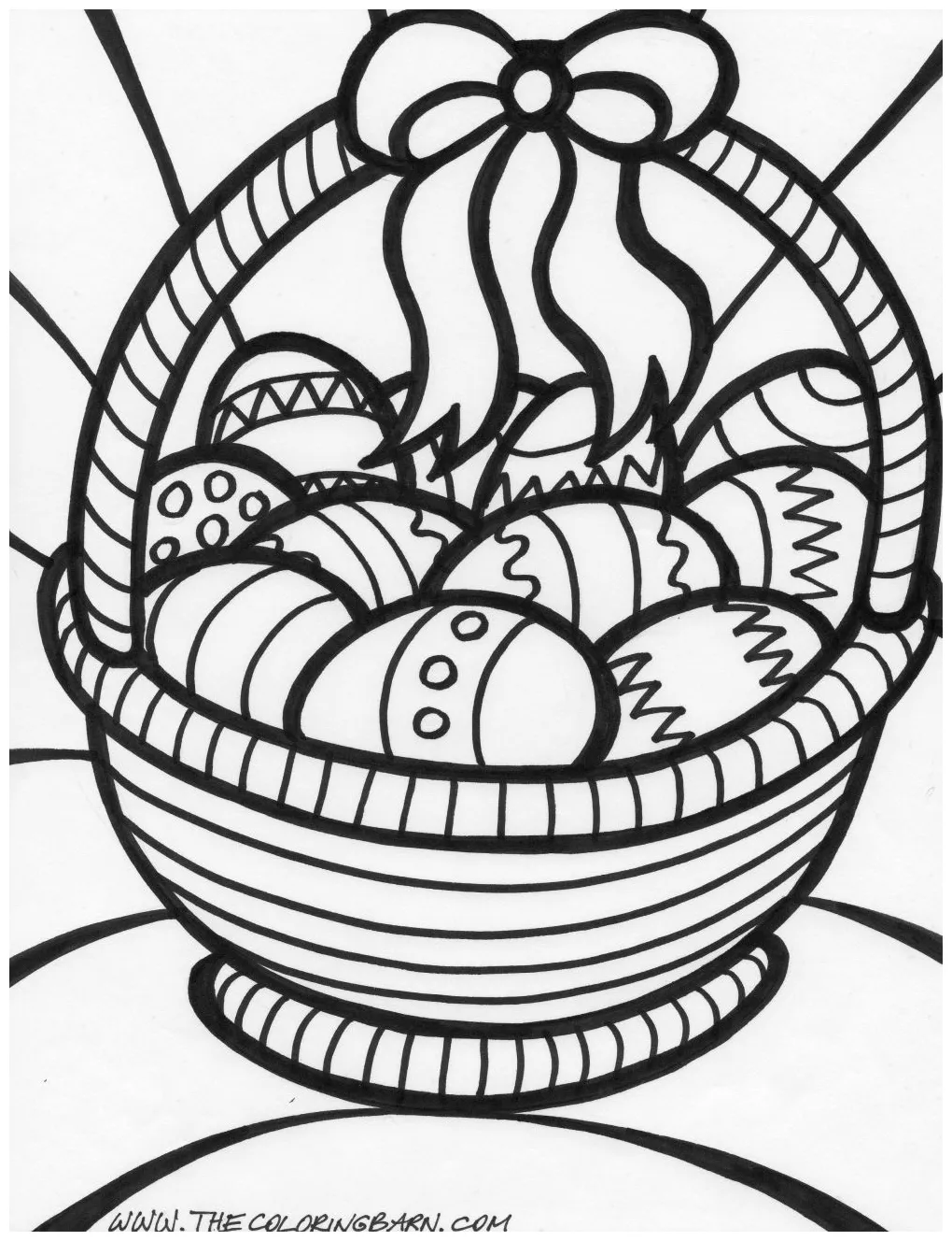 Easter Basket Coloring Page & coloring book.