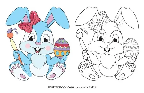 Easter bunny basket coloring pages over 941 royalty-free licensable