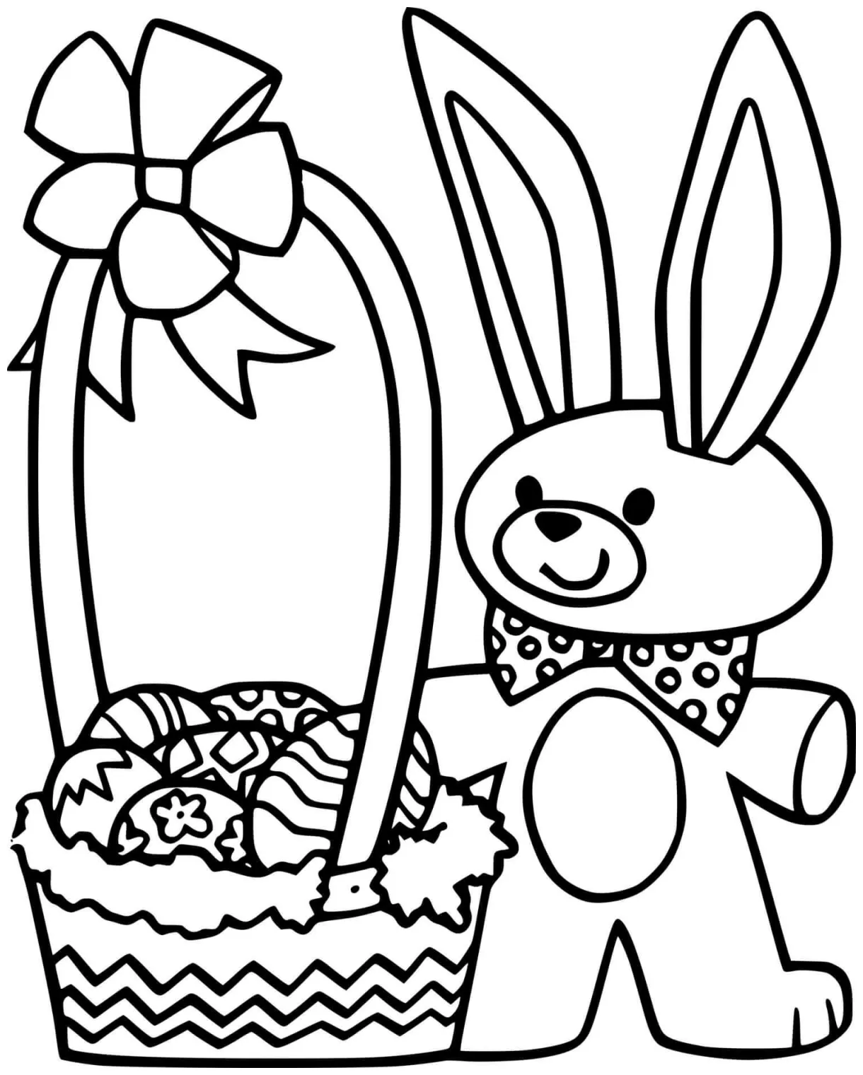 Little bunny and easter basket coloring pages coloring cool