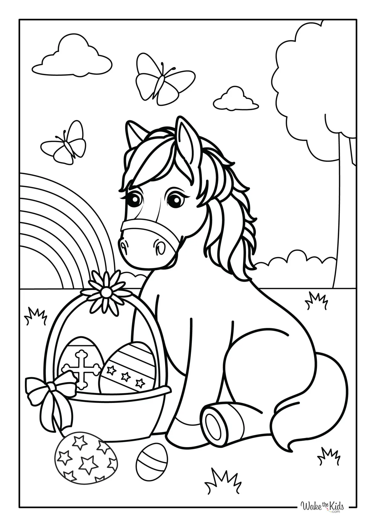 Easter Cat Coloring Pages (Free Printable PDFs) | WakeTheKids