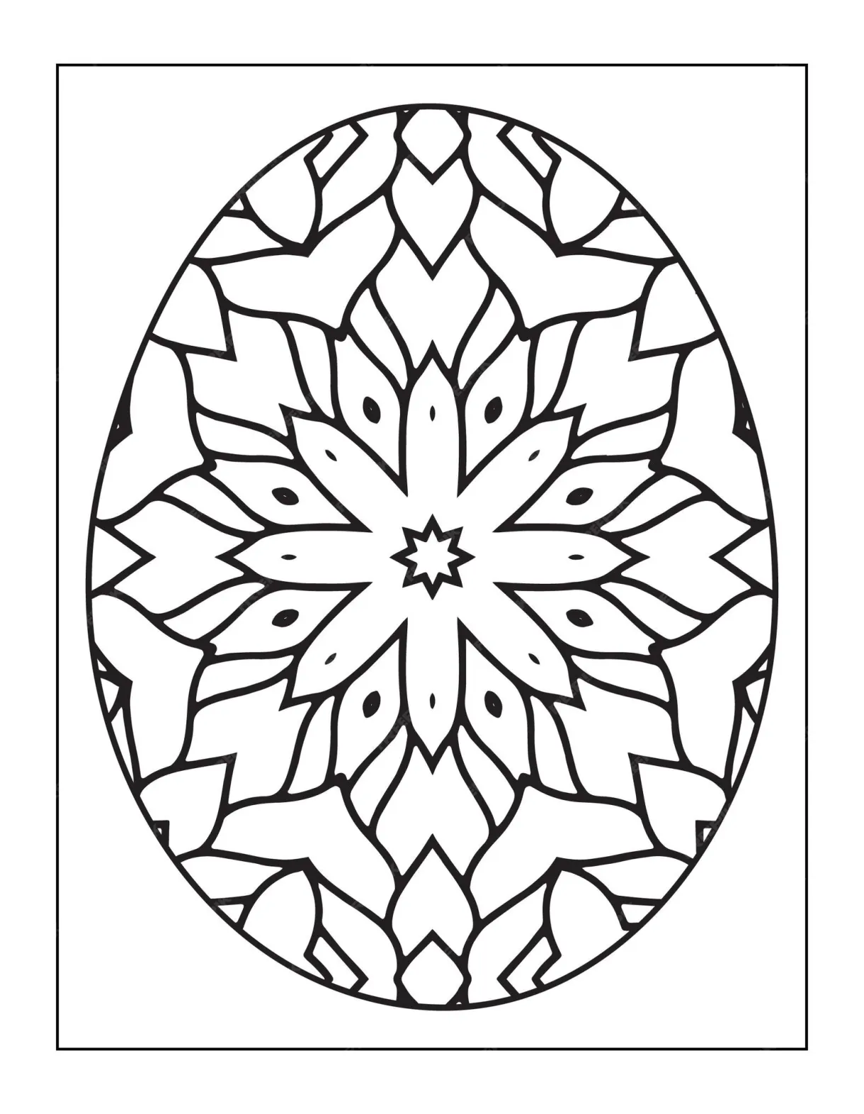 Premium vector easter egg with floral pattern coloring page intricate