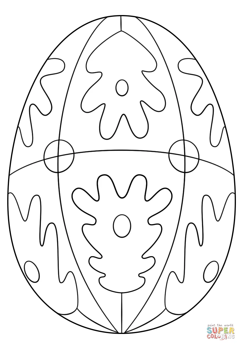 Patterned easter egg coloring page free printable coloring pages