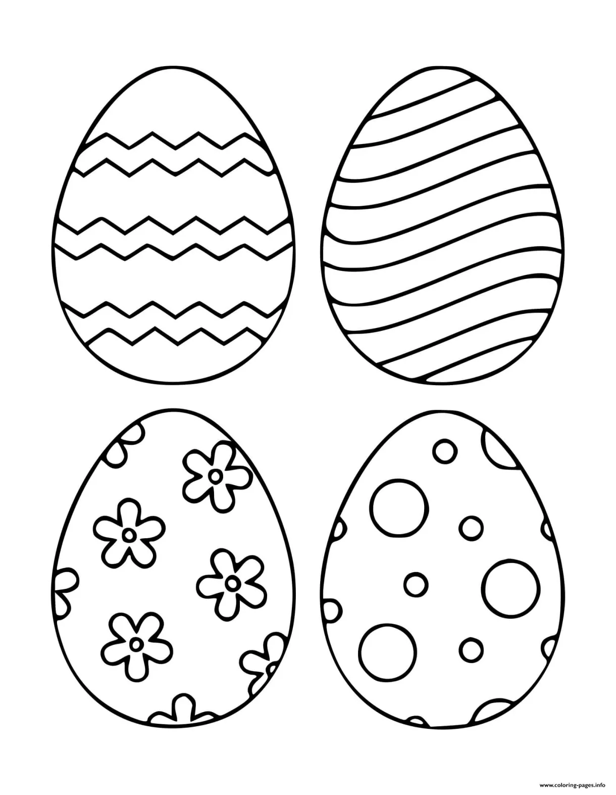 Easter egg patterned coloring page printable