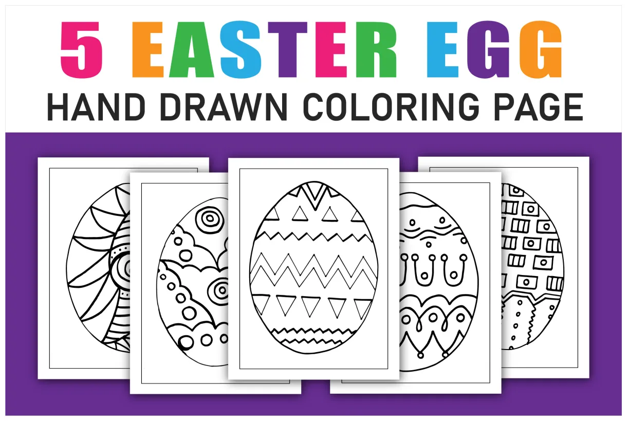 5 pattern easter egg coloring page vol.2 graphic by qarigor inc