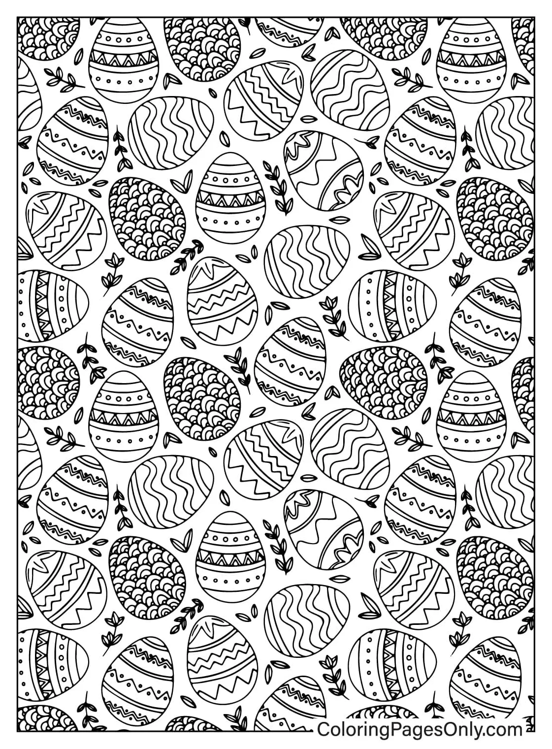 Easter eggs coloring page jpg free printable coloring pages