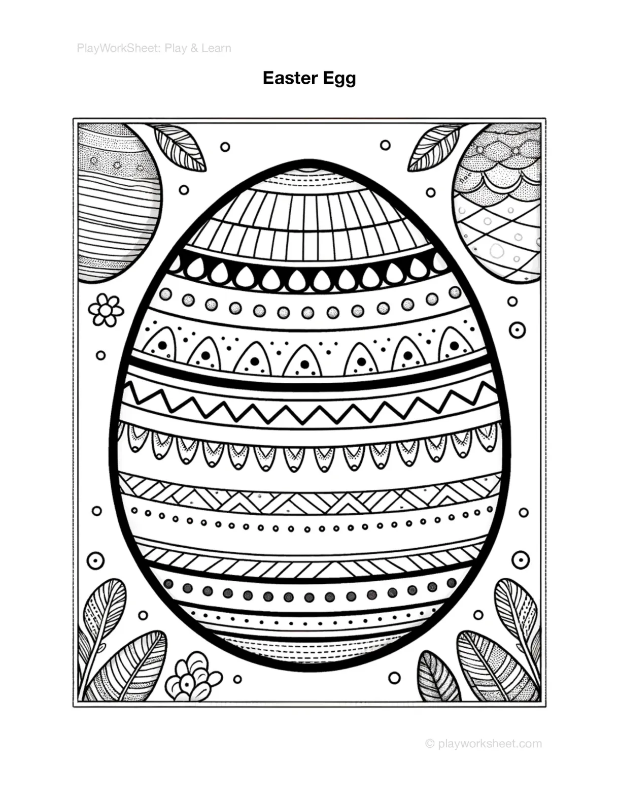 Easter egg coloring page free printables for kids printable coloring page