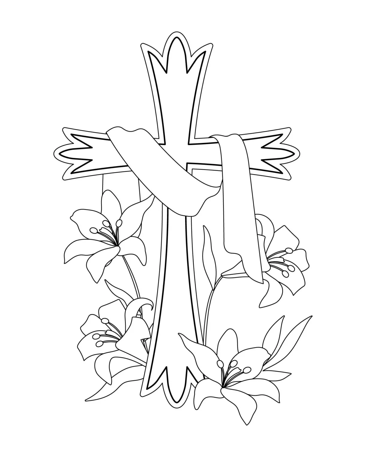 Free Printable Easter Lilies Coloring Pages