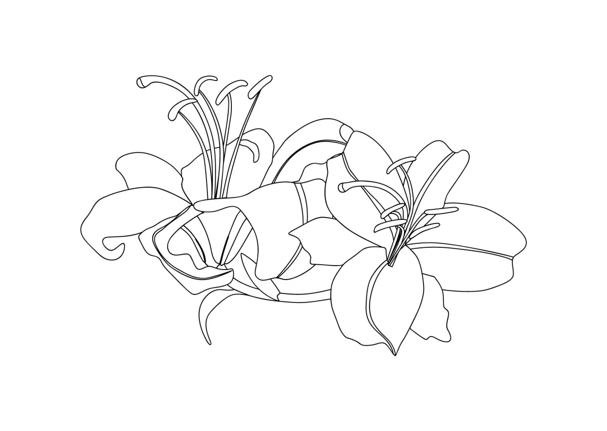 Coloring Pages Easter Lilies - 10 Free PDF Printables | Printablee