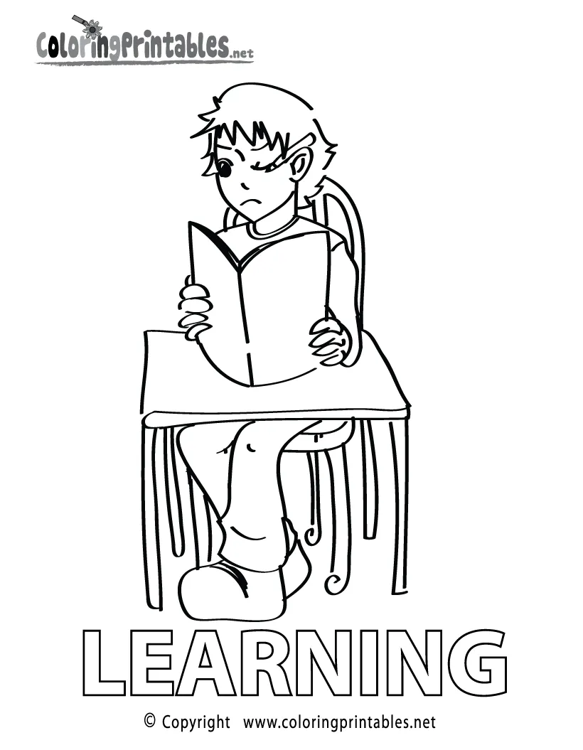 Learning Coloring Page - A Free Educational Coloring Printable