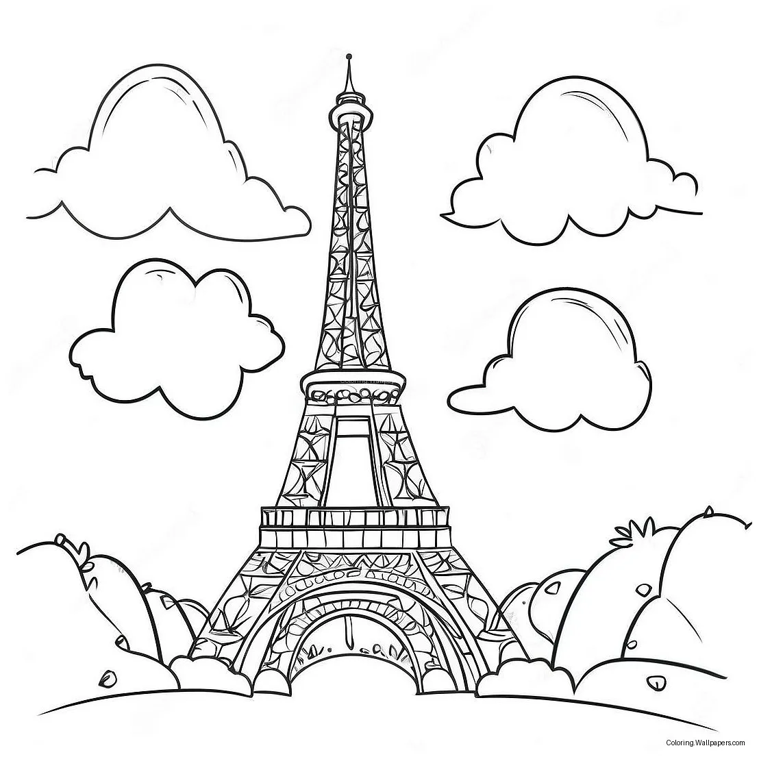 Eiffel Tower Coloring Page (43043-34019)
