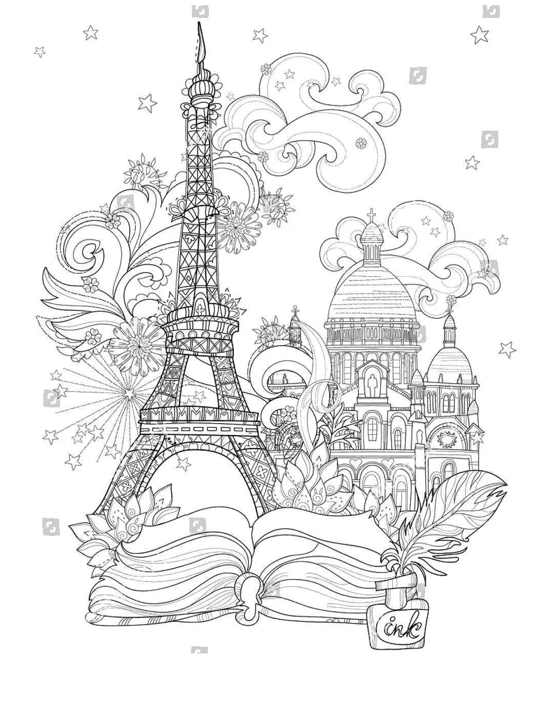 Eiffel tower coloring page eiffel tower coloring pages colouring line