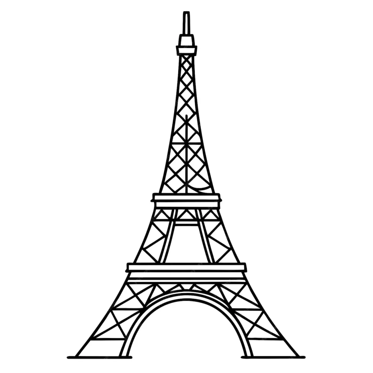 Eiffel tower coloring page for kids eiffel tower line art vector printable coloring page