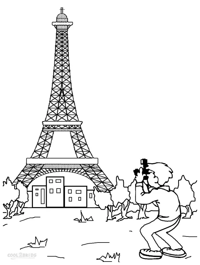 Eiffel tower coloring page lessons, worksheets and activities