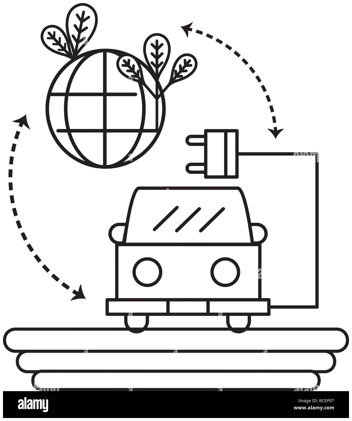 Electric car charging stock vector & art alamy