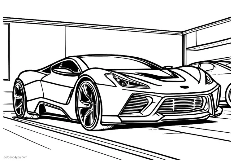 Hot wheels s electric car printable coloring page