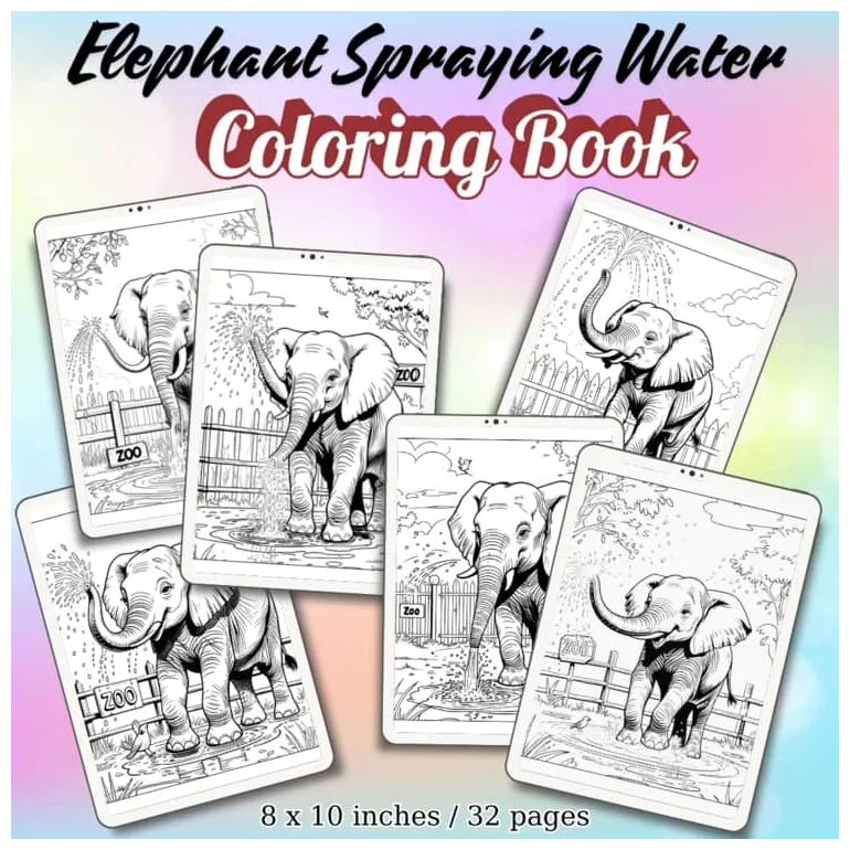 S / sheets of elephant spraying water
