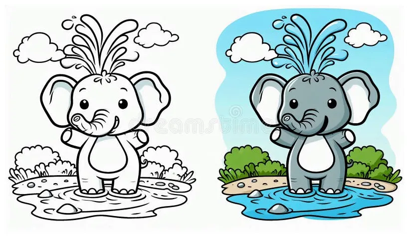 Elephant character for kids coloring stock vector illustration of