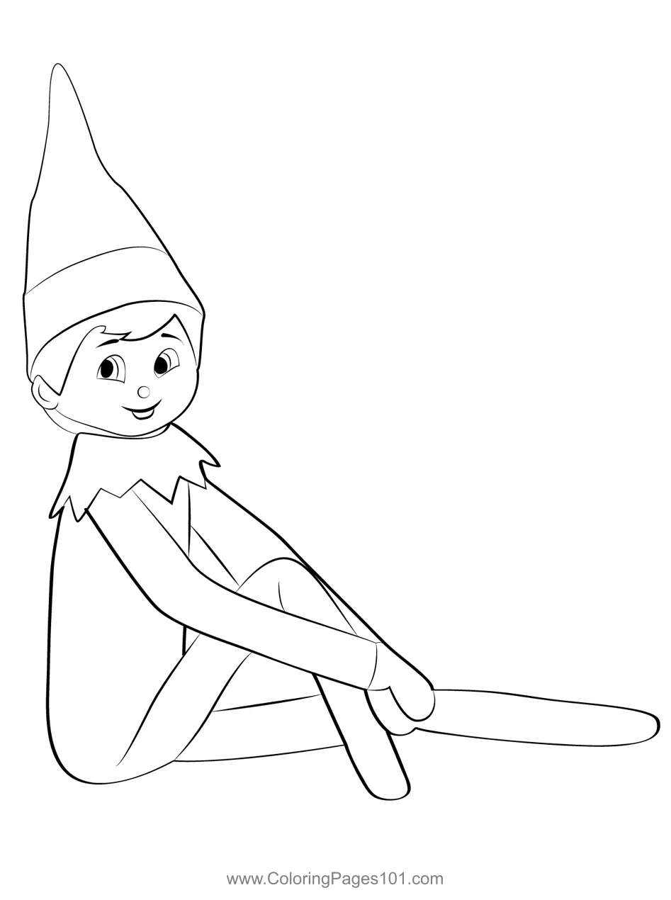 Elf 3 coloring page for kids free elfs printable coloring pages