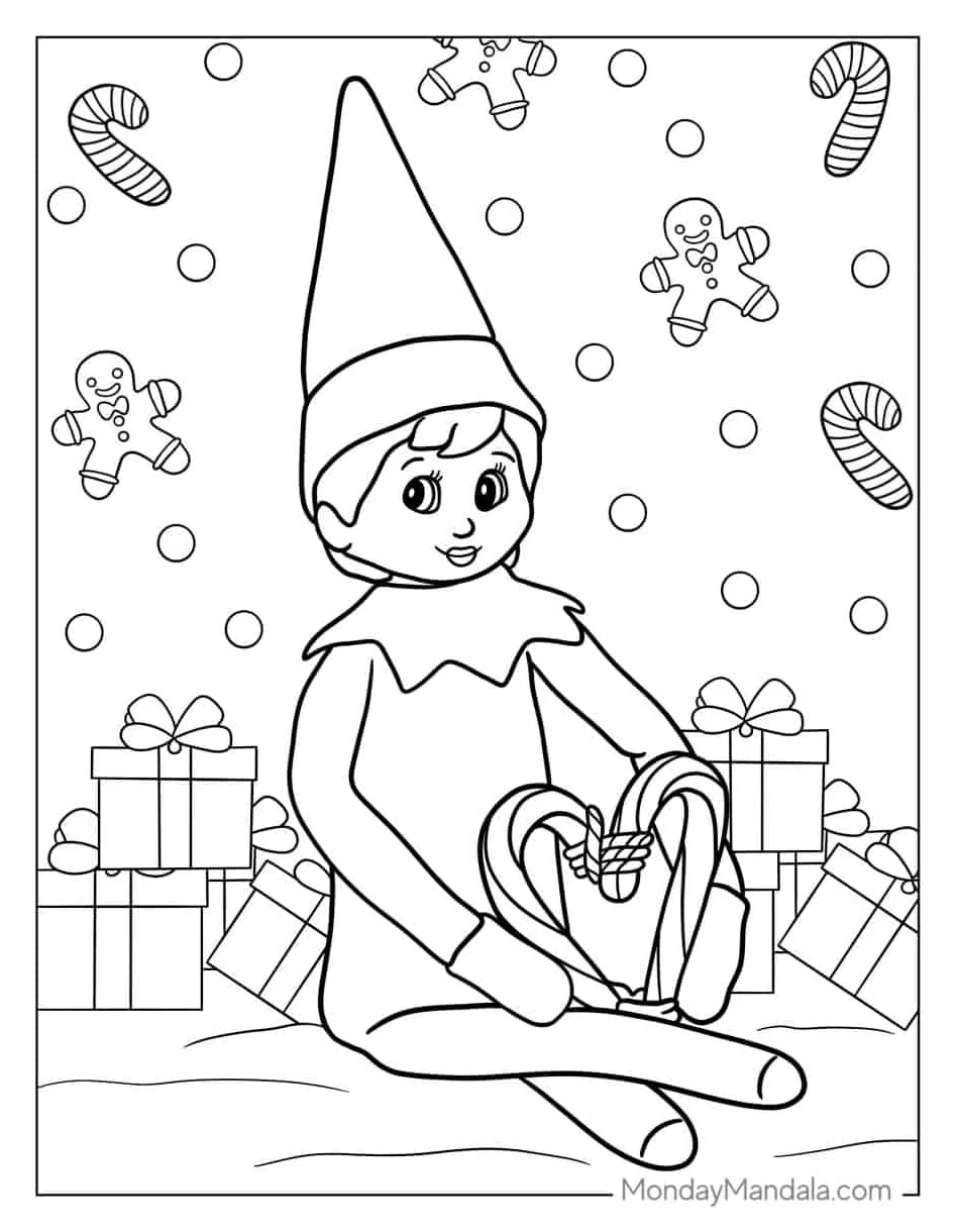 26 elf on the shelf coloring pages free pdf printables