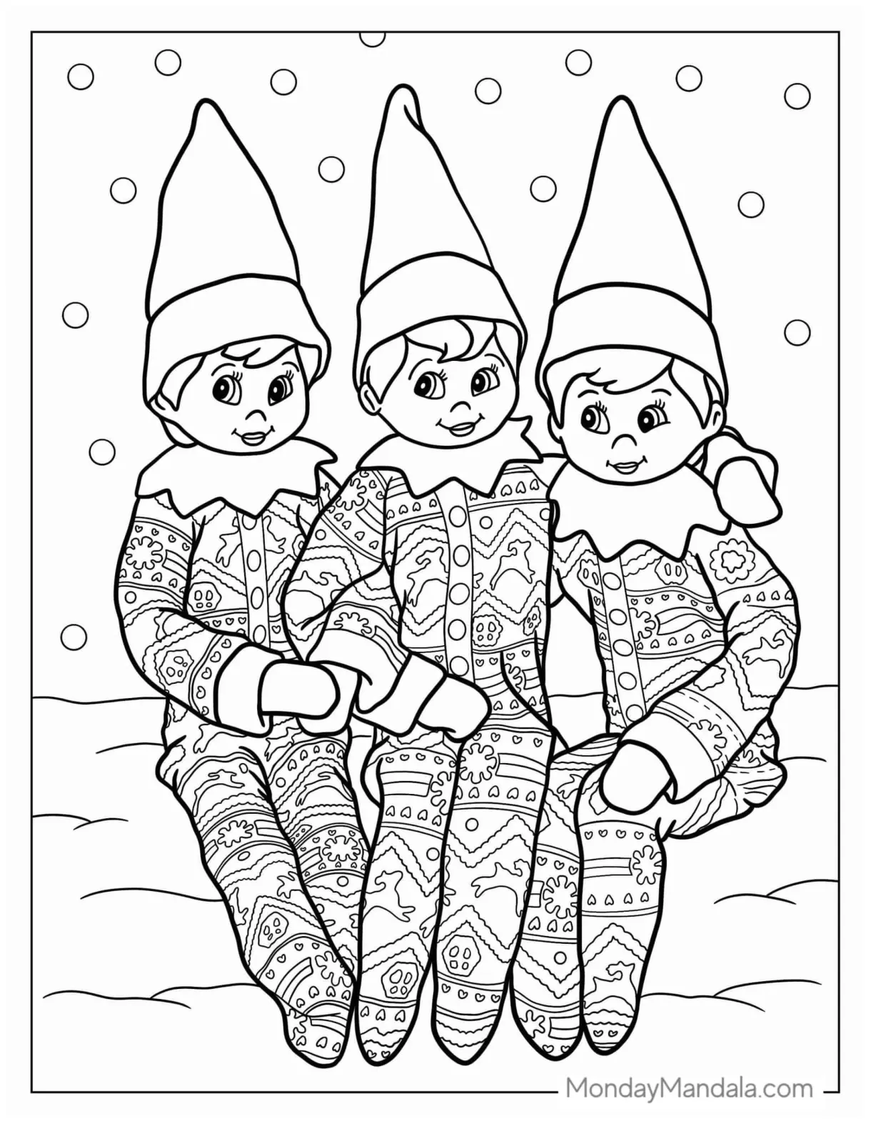 Printable elf on the shelf coloring pages printable free templates