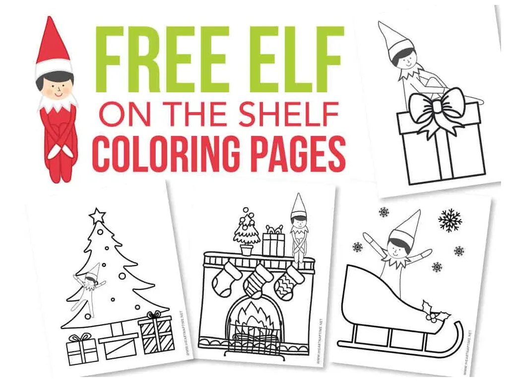 Free elf on the shelf coloring pages free printable templates