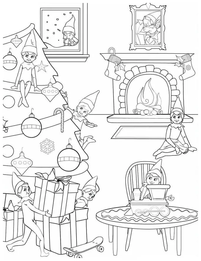 Elf on the shelf coloring pages coloringlib