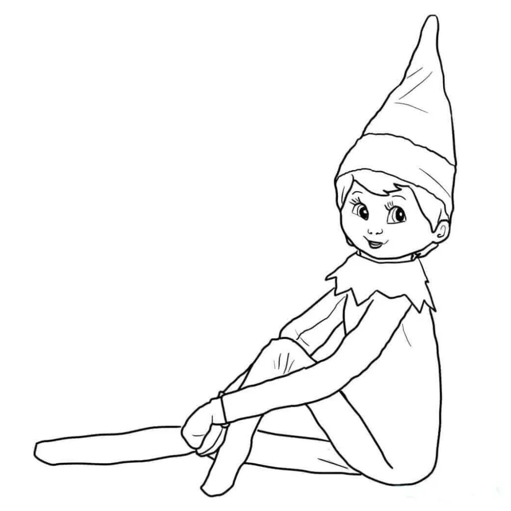 30 free printable elf on the shelf coloring pages
